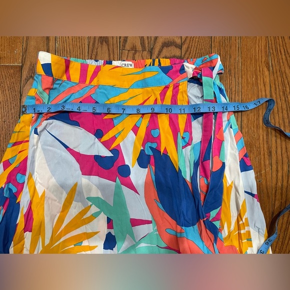 J. Crew Colorful Leaf Print A-Line Skirt - Picture 7 of 8